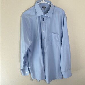 Van Heusen Blue Dress Shirt with Point Collar